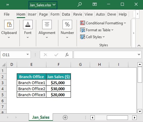 Break links in Excel - Different Method 1 - Jan Sales