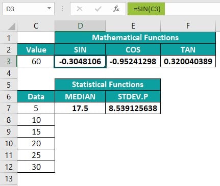 Cheat Sheet of Excel Formulas - Math & Stats