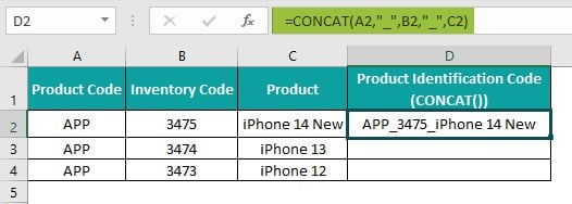 Column Merge in Excel - Method 1 - Example 1 - Step 3