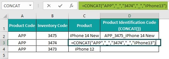 Column Merge in Excel - Method 1 - Example 1 - Step 4