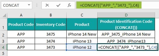 Column Merge in Excel - Method 1 - Example 1 - Step 6 - Range reference