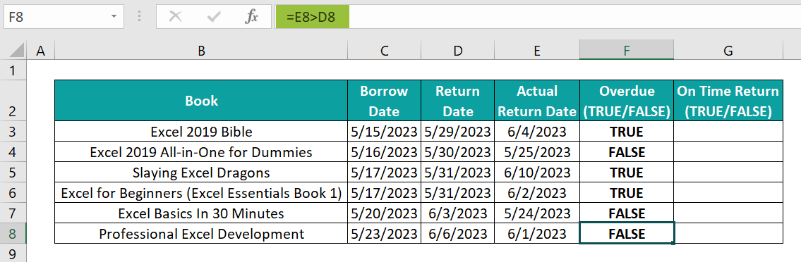 Date is Greater or Smaller - Example 1 - Step 2
