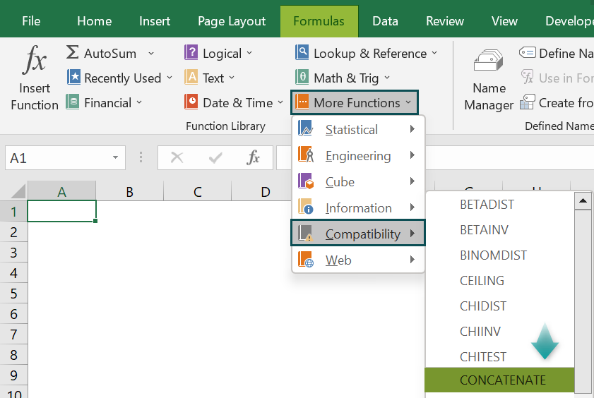Concatenate Strings in Excel - CONCATENATE