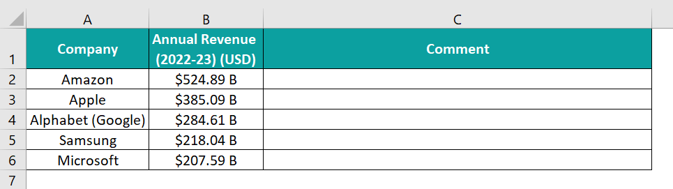 Excel Concatenate Strings - Example 3