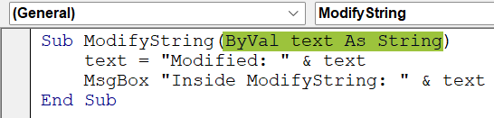 Excel VBA ByVal - Example 2 - Step 1