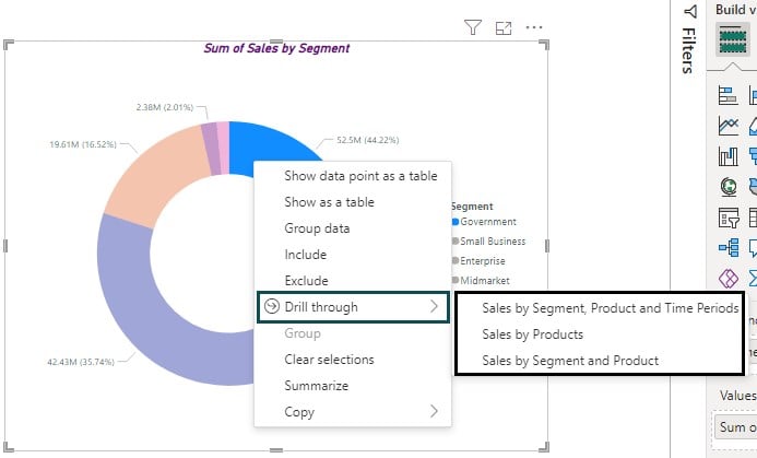 Power BI drillthrough - Example 1 - Step 4