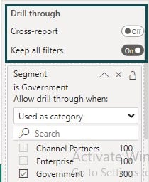 Power BI drillthrough - Use - Step 3