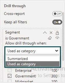 Power BI drillthrough - Use - Step 4
