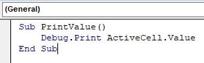 VBA Active Cell Intro - Code