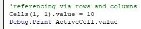 VBA Active Cell - Referencing