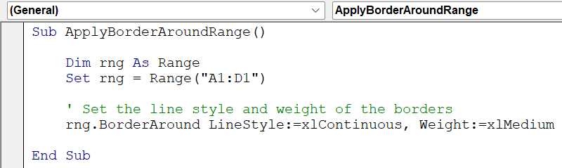VBA Borders Example - 2