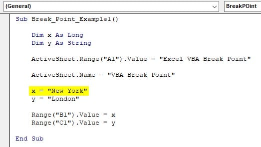 VBA Break - Example 1 - Manual - Solution