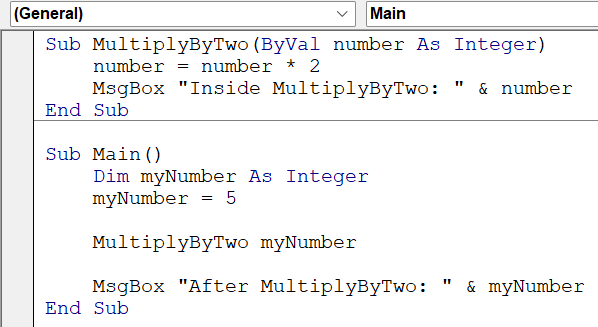 VBA ByVal Example - 1