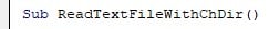 VBA ChDir - Step 2 - Code