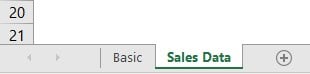 VBA Charts Example 1 - Step 6 - Sales Data