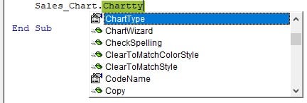 VBA Charts Example 1 - Step 7