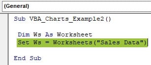 VBA Charts Example 2 - Step 2