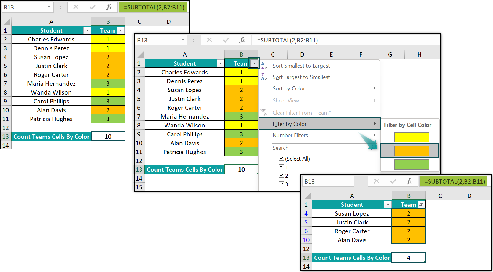 Count Cells by Color in Excel - 2