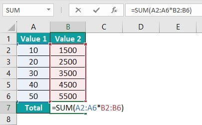 Ctrl Shift Enter in Excel - Example 1 - Step 2