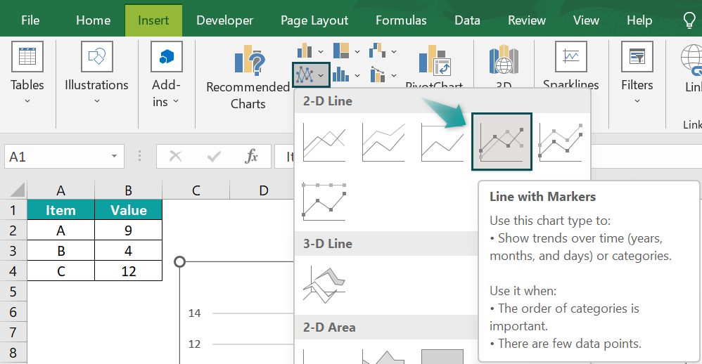Error Bars in Excel Example - 1