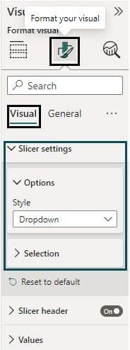 Example 2 - Step 5 - Format Visual