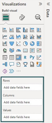 Power BI Matrix Visual - Create - Step 3