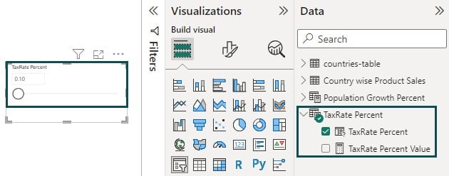 Power BI Parameters - Example 1 - Step 3 - Slider