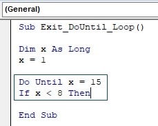 VBA Break For Loop - Do Until - Step 2