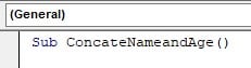 VBA Concatenate - Example 1 - Step 3