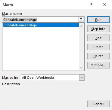 VBA Concatenate - Example 1 - Step 7