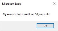 VBA Concatenate - Example 1 - Step 8