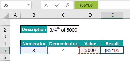 Write Formula in Excel - Example 2 - Step 2 - D5
