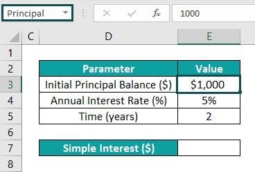 Write Formula in Excel - Example 3 - Step 1