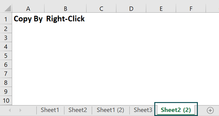 Copy Sheet in Excel - Method 2 - Step 4