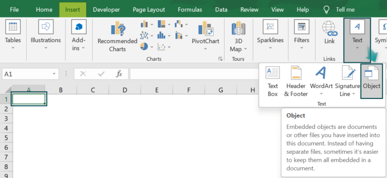 Insert (Embed) An Object In Excel - Examples, How To Do?