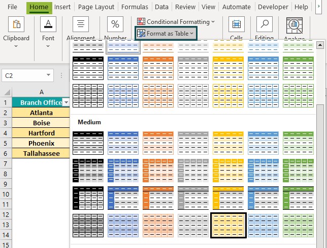 Excel Table Styles Formats Examples How To Create Excel Table Styles Formats Examples How To Create