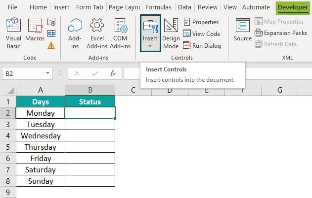 Insert Button in Excel - Example - Step 3