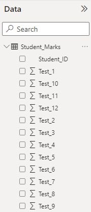 Power BI RankX - Example 1 - Step 1 - Data Fields
