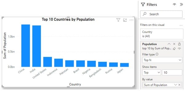 Power BI Reports - Example 1 - Step 2 - Countries