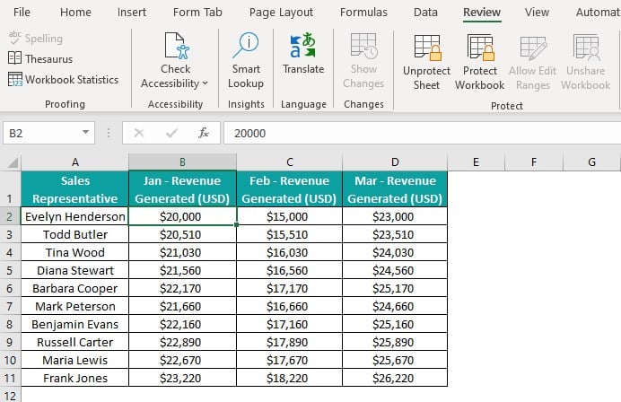 Protect Sheet in Excel - Basic Example - Step 4