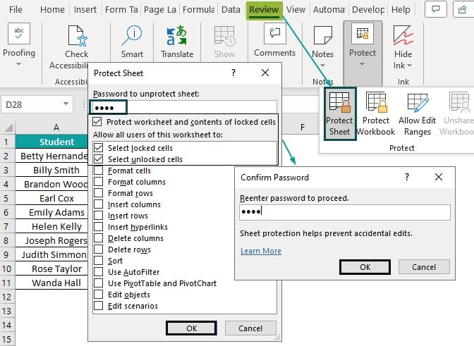 Protect Sheet in Excel Intro - Protect