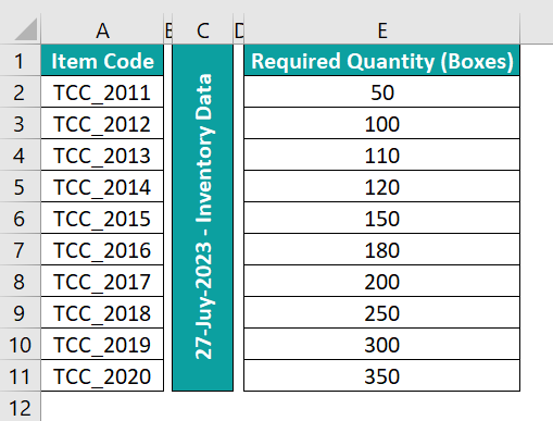 Randomize List in Excel Example - 1