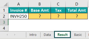 VBA Match - Example 2 - Result Tab