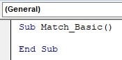 VBA Match - Use - Step 1