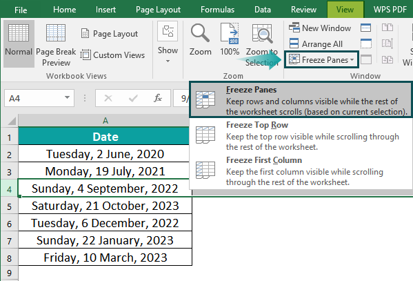 Freeze Cells In Excel
