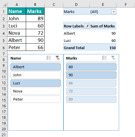 Create List Of Cells With Pivot Table Filter Criteria step 7