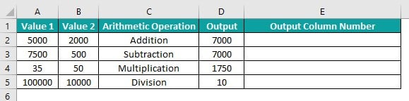 Excel Column to Number - Example 2