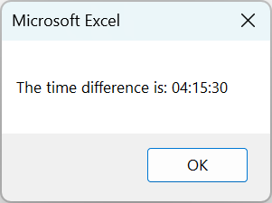 Excel VBA Time Function - Example 1 - Step 6
