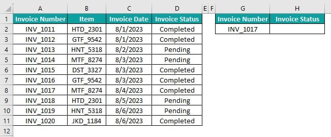 Lookup Table in Excel - Example 1 - Step 1.jpg
