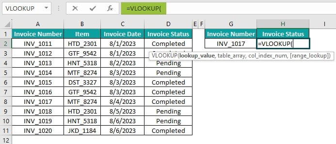 Lookup Table in Excel - Example 1 - Step 2.jpg